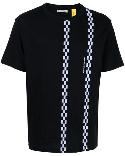 Moncler Genius Check-pattern Cotton T-shirt - Black