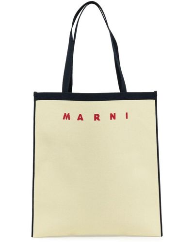 Marni Logo-print Tote Bag - Natural