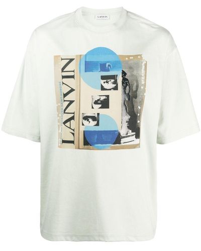 Lanvin Short-sleeved T-shirt With Graphic Print - Blue