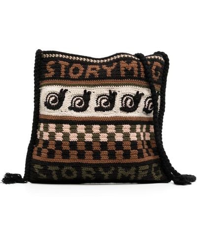 STORY mfg. Stash Crochet Shoulder Bag - Black