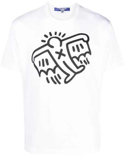 Junya Watanabe Graphic-print Crew-neck T-shirt - White