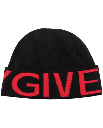 Givenchy Intarsia-knit Logo Wool Beanie - Red