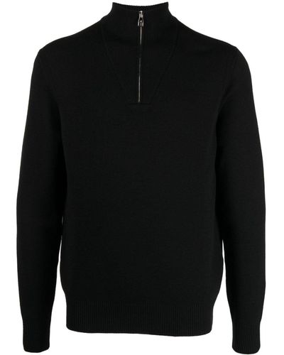 Dunhill Half-zip Wool Sweater - Black