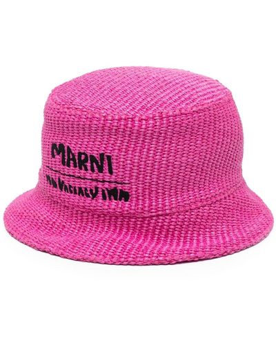 Marni Woven Bucket Hat - Pink