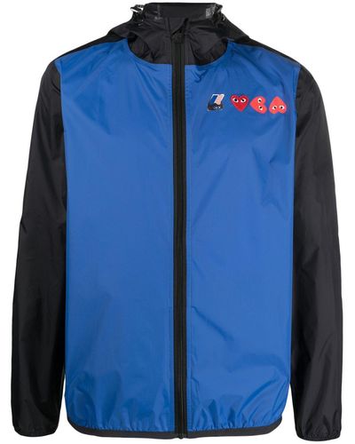 COMME DES GARÇONS PLAY X Kway Logo-print Hooded Jacket - Blue