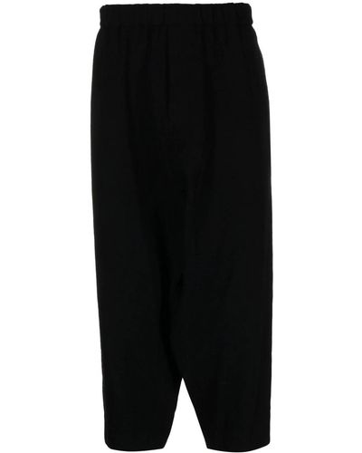 COMME DES GARÇON BLACK Cropped Wool Trousers - Black