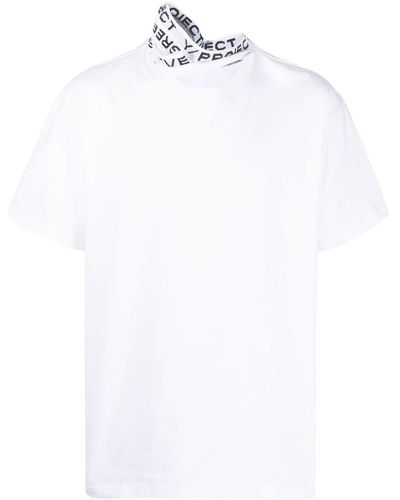 Y. Project Logo-tape Cut-out T-shirt - White