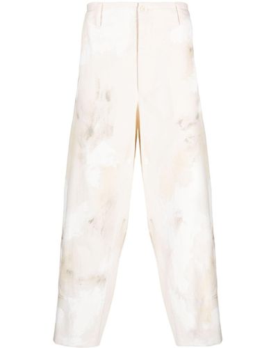 Yohji Yamamoto Wide-leg Cotton Trousers - White