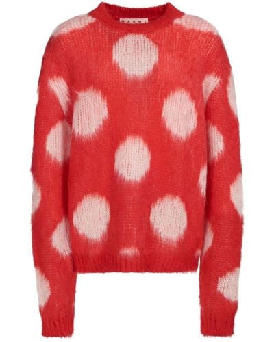 Marni Polka-Dot Knitted Sweater - Red