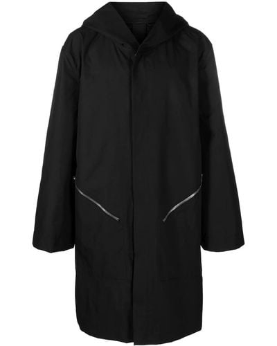 Rick Owens Hooded Oversized Raincoat - Black