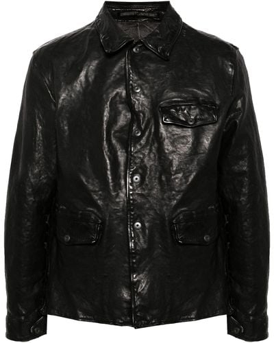 Yohji Yamamoto Classic-Collar Leather Jacket - Black