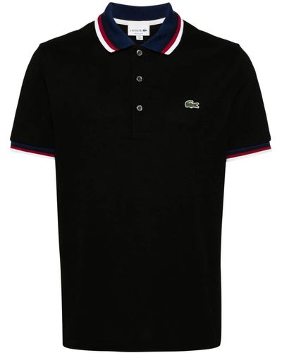 Lacoste Logo-appliqué Polo Shirt - Black