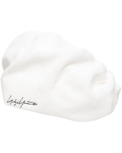 Yohji Yamamoto Embroidered-logo Head Band - White