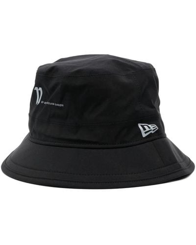 Boris Bidjan Saberi 11 Logo-Print Reflective-Effect Bucket Hat - Black