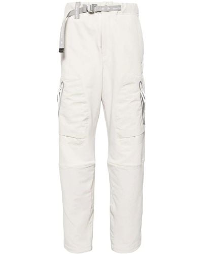 and wander Belted Water-repellent Trousers - White