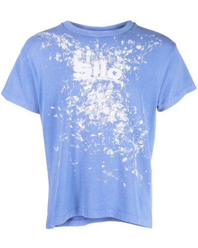 ERL Slogan-print Cotton T-shirt - Blue