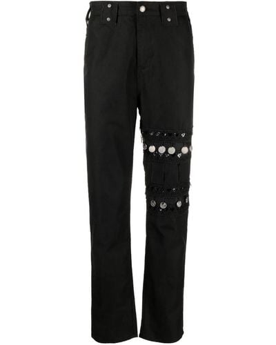 Youths in Balaclava Coin-detail Straight-leg Jeans - Black