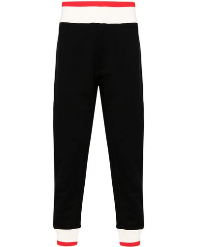 Alexander McQueen Logo-Print Strap Cotton Track Trousers - Black