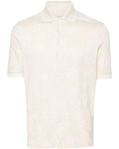Paul Smith Floral-Jacquard Cotton Shirt - White