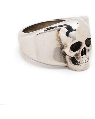 Alexander McQueen Skull-Detail-Tone Ring - White