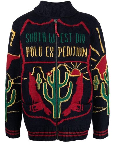 Polo Ralph Lauren Wool Graphic Full-zip Sweater - Multicolor