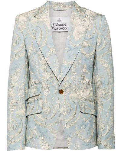 Vivienne Westwood One Button Cotton Blazer - Grey