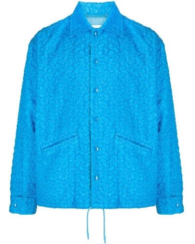 Toga Virilis Textured Shirt Jacket - Blue