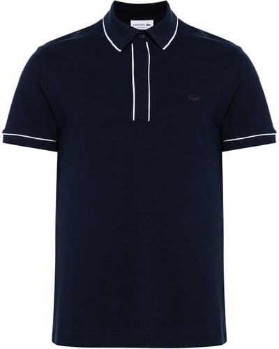 Lacoste Contrast-Trim Polo Shirt - Blue
