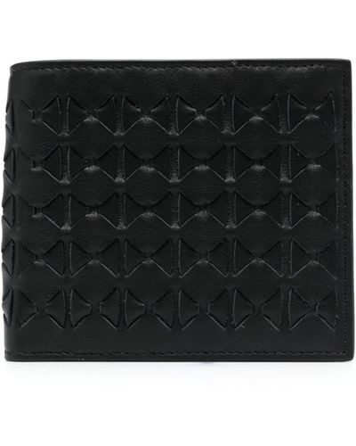 Serapian Mosaico Bi-Fold Leather Wallet - Black