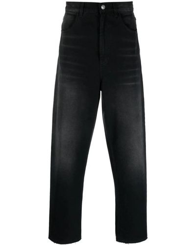 Marni Whiskering-effect Straight-leg Jeans - Black