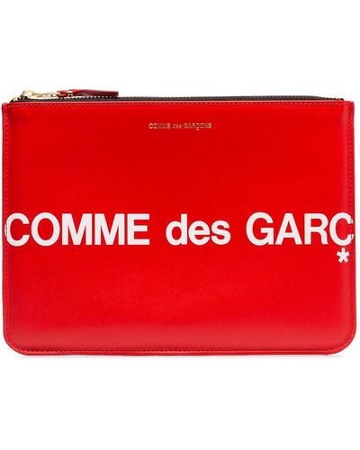 Comme des Garçons Logo Printed Pouch - Red