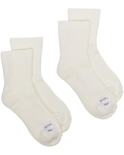 Visvim Two-Pack Logo-Patch Socks - White