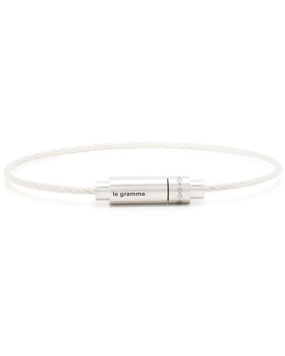 Le Gramme 9g Cable Triptych Bracelet - White