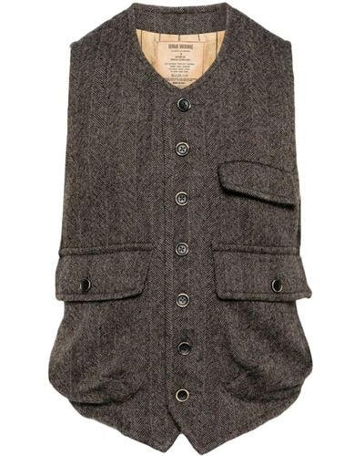 Uma Wang V-Neck Wool Waistcoat - Grey