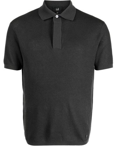 Dunhill Meshed Cotton Polo Shirt - Black