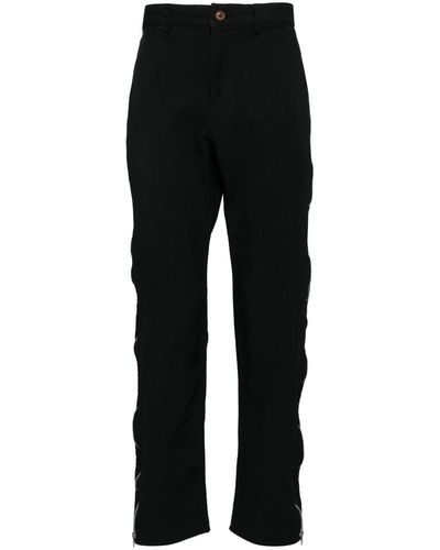 COMME DES GARÇON BLACK Zip-Up Tapered Trousers - Black