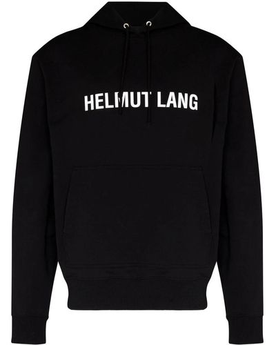Helmut Lang Logo-Print Hoodie - Black
