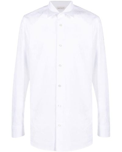 Alexander McQueen Logo-print Cotton Shirt - White