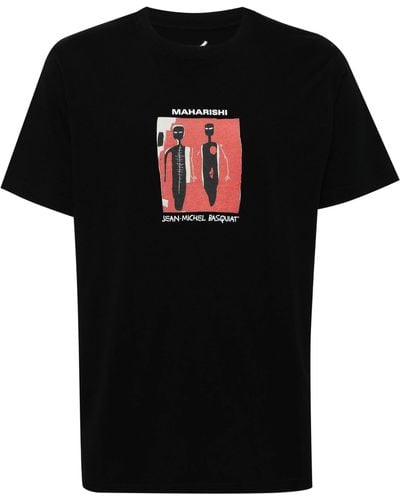 Maharishi Logo-Print Cotton T-Shirt - Black