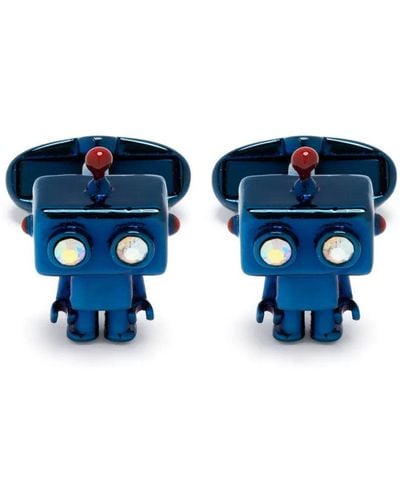Paul Smith Robot Metallic Cufflinks - Blue