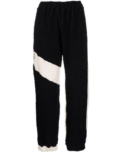 BETHANY WILLIAMS Fleece-texture Two-tone Trousers - Black