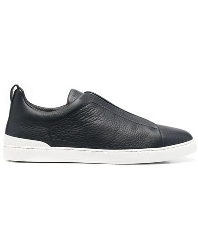 Zegna Slip-On Leather Sneakers - Multicolor