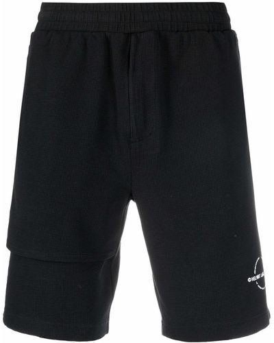Helmut Lang Asymmetric-layered Woven Shorts - Black