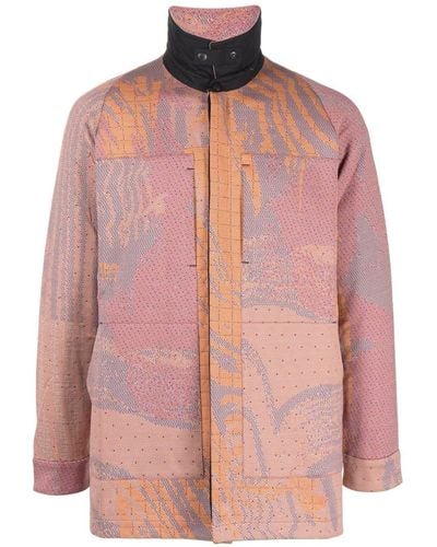 BYBORRE Abstract-print Shirt Jacket - Pink