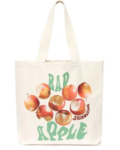 JW Anderson Apple-Print Tote Bag - White