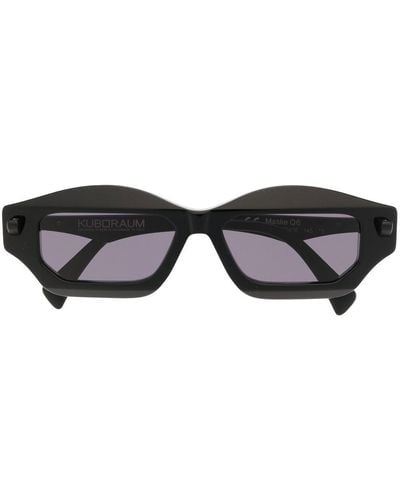 Kuboraum Angular Slim-frame Sunglasses - Black