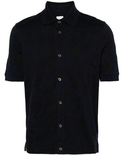 Paul Smith Floral-Jacquard Cotton Shirt - Black
