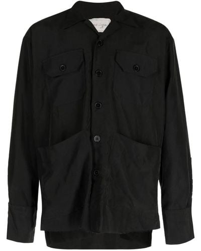 Greg Lauren Souvenir Boxy Studio Button-up Shirt - Black