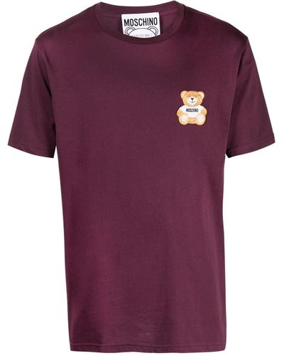Moschino Teddy Bear-motif Cotton T-shirt - Purple