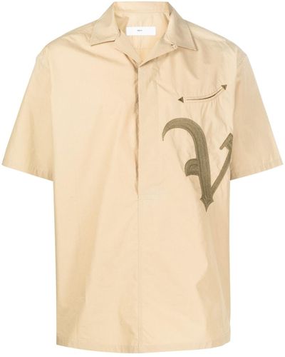 Toga Virilis Embroidered-detail Short-sleeve Shirt - Natural